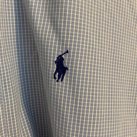 Ralph Lauren short sleeve button down - L blue w/white check - Picture 4 of 7